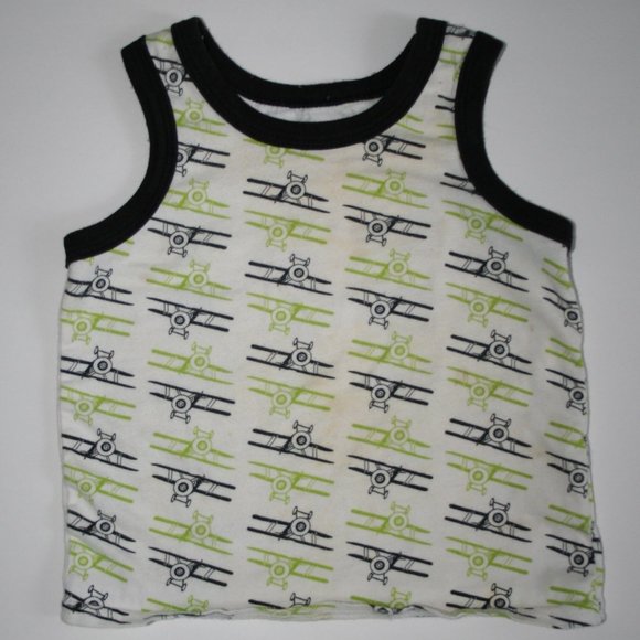 Airplanes! Black & Green Tank Shirt 18m Boy - Picture 7 of 7